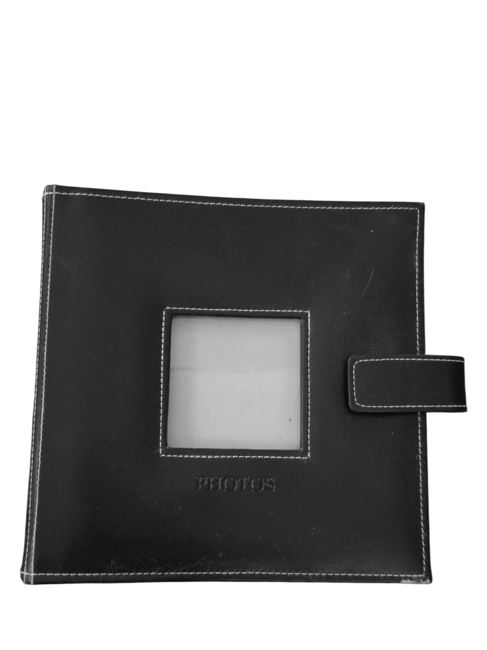 Black Leather Photo Album with Window